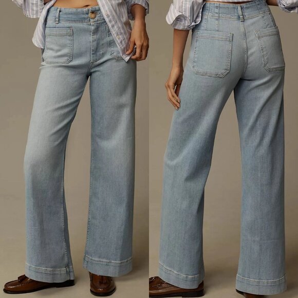 Maeve Denim - Maeve Light Blue Flare & Wide Leg Jeans